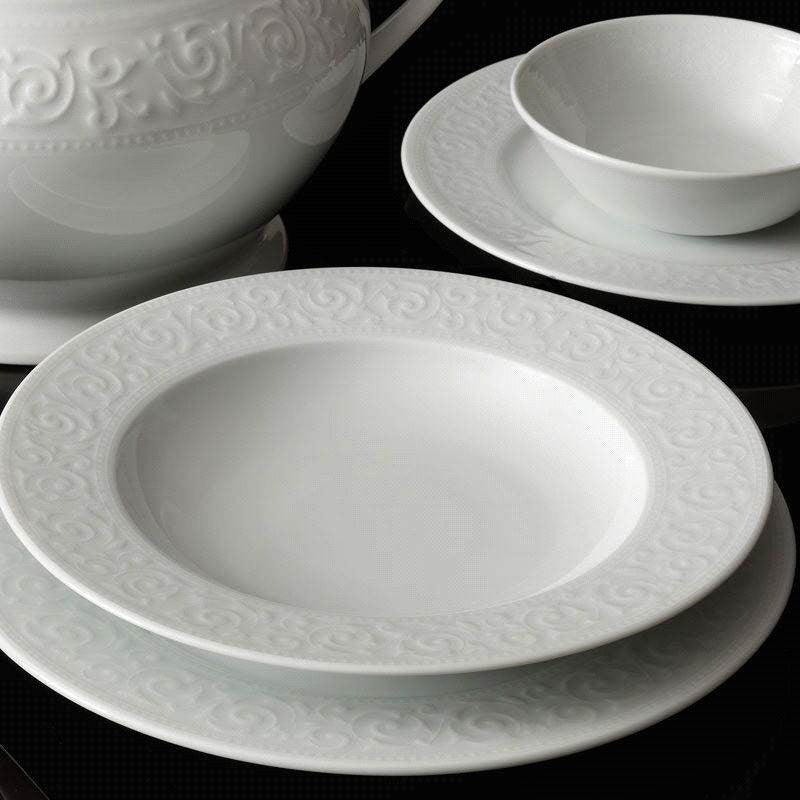 Set vaisselle service dîner 24 pièces Murrina Porcelaine Bleu