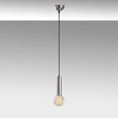 Suspension 1 lampe tube court Jona Métal Argent