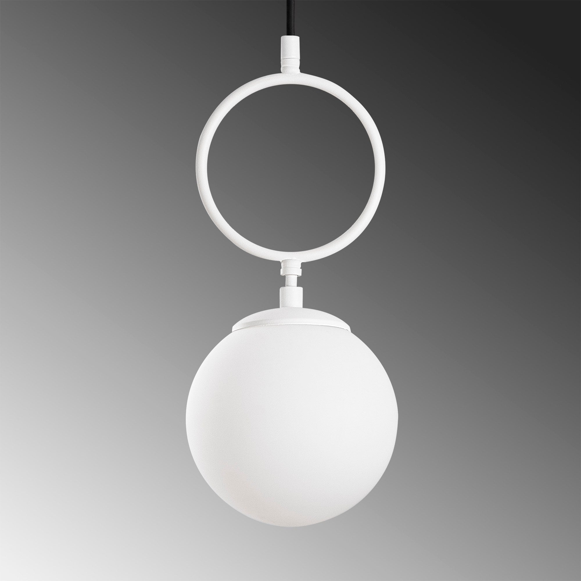 Suspension 3 lampes alignées Klimt L75cm Verre et Métal Blanc