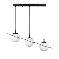 Suspension 3 lampes moderne Soerla L76cm Métal Noir