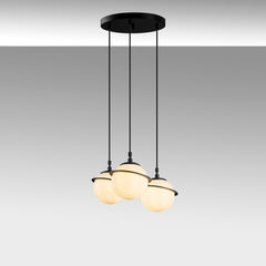 Suspension 3 lampes saccade Soerla D30cm Métal Noir