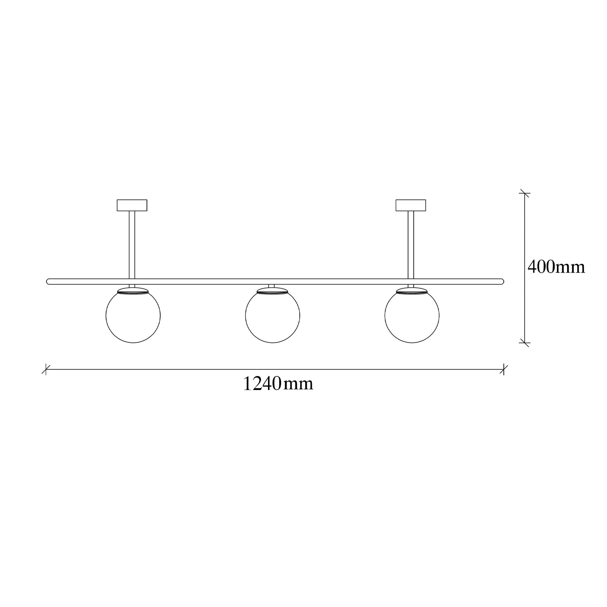 Suspension 4 lampes Auda L124cm Métal Noir