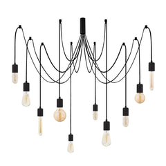 Suspension araignée 10 lampes Laterna Métal Noir