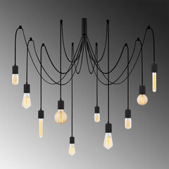 Suspension araignée 10 lampes Laterna Métal Noir