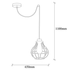 Suspension araignée filaire Lipno Métal Noir