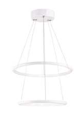 Suspension design 2 cercles Calistoga Métal Blanc et LED Blanc