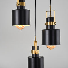 Suspension design 3 lampes saccadées Emin D35cm Métal Noir et Or