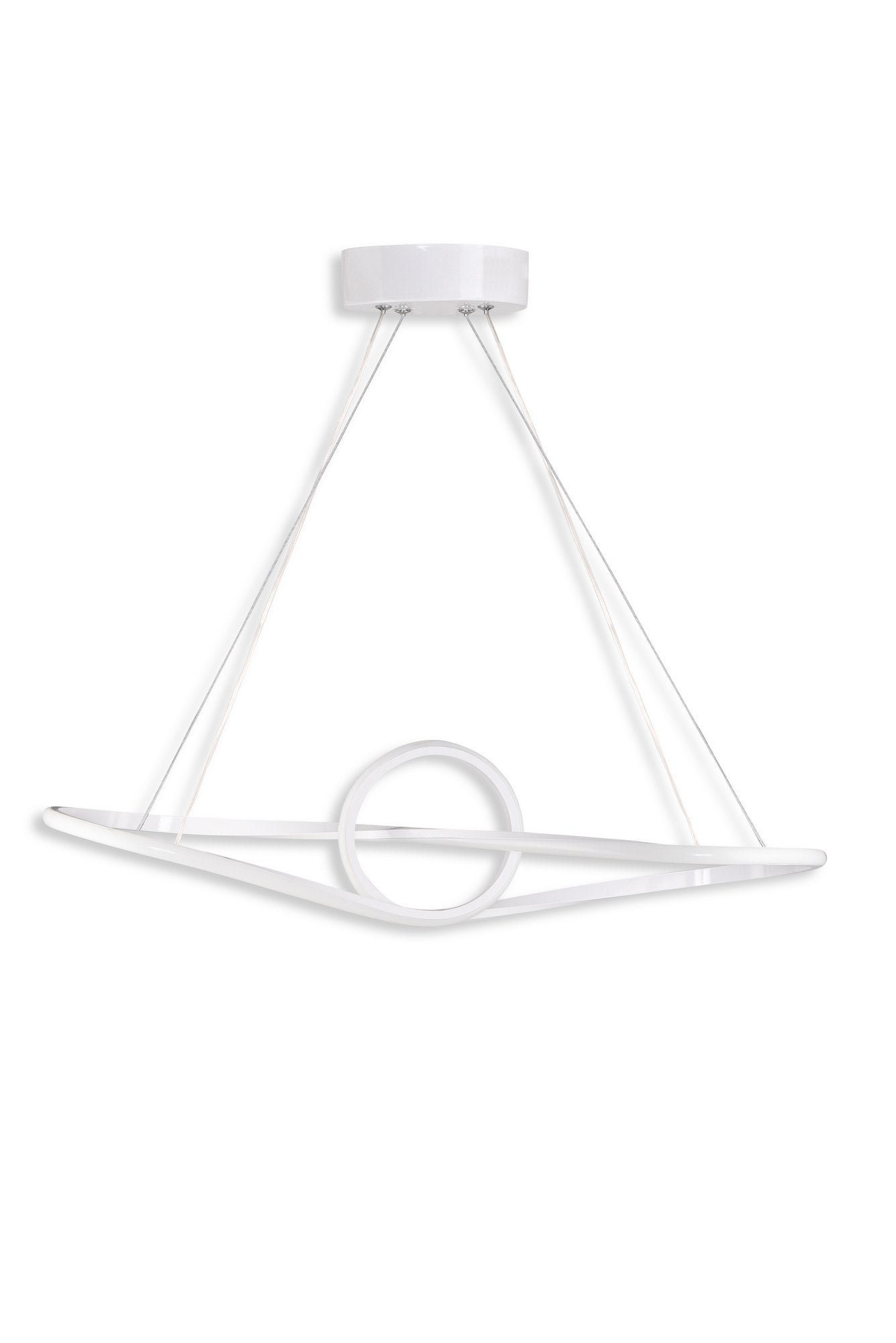 Suspension design Falena L80cm Métal Blanc et LED Blanc