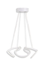 Suspension design Kahlo D55cm Métal Blanc et LED Blanc