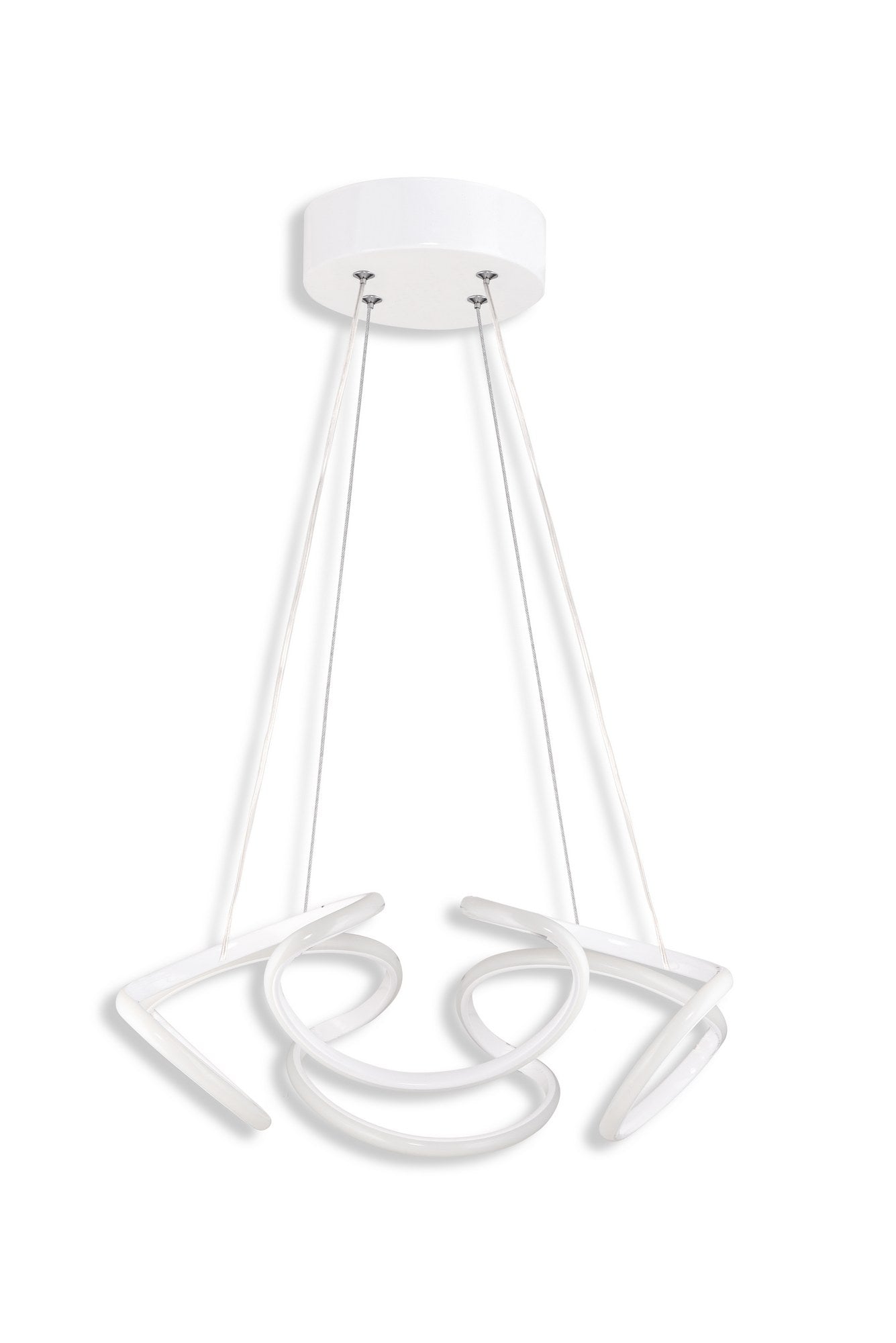 Suspension design Kahlo D55cm Métal Blanc et LED Blanc