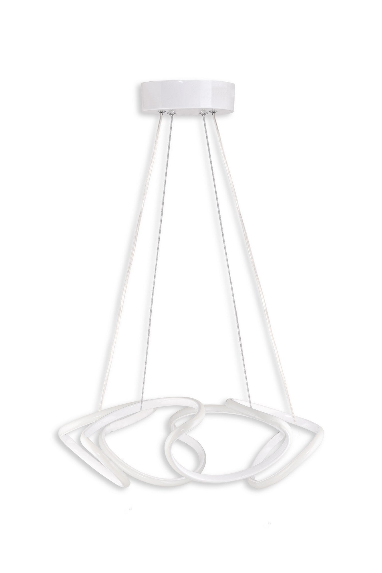 Suspension design Kahlo D55cm Métal Blanc et LED Blanc