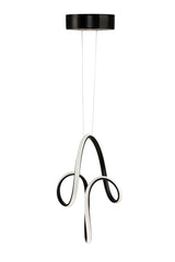 Suspension design Kemita L25xH40cm Métal Noir et LED Jaune