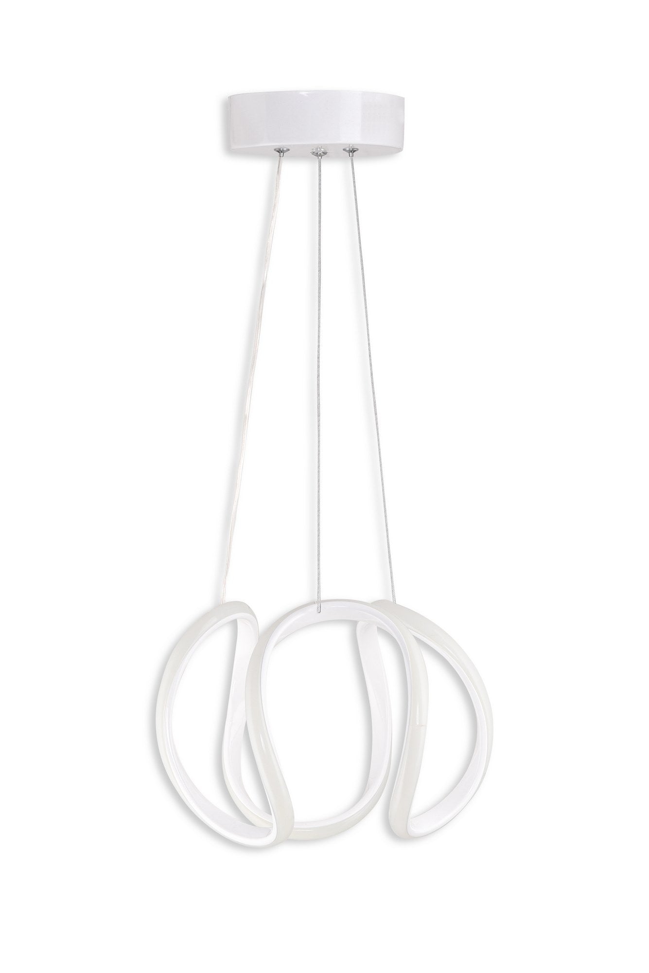 Suspension design ondulaire Hanover Métal Blanc et LED Blanc