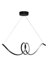 Suspension design spiral Walla L115cm Métal Noir et LED Blanc