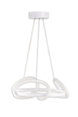 Suspension design Turrell D32cm Métal Blanc et LED Blanc