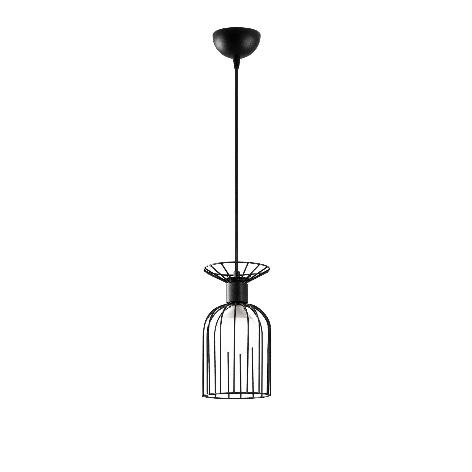 Suspension filaire 1 lampe Calyx 15cm Métal Noir