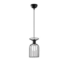 Suspension filaire 1 lampe Calyx 15cm Métal Noir