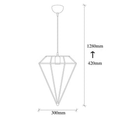 Suspension filaire diamant 1 lampe Berlioz D30cm Métal Or