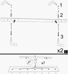 Suspension filaire diamant 3 lampes alignées Berlioz L100cm Métal Noir et Or