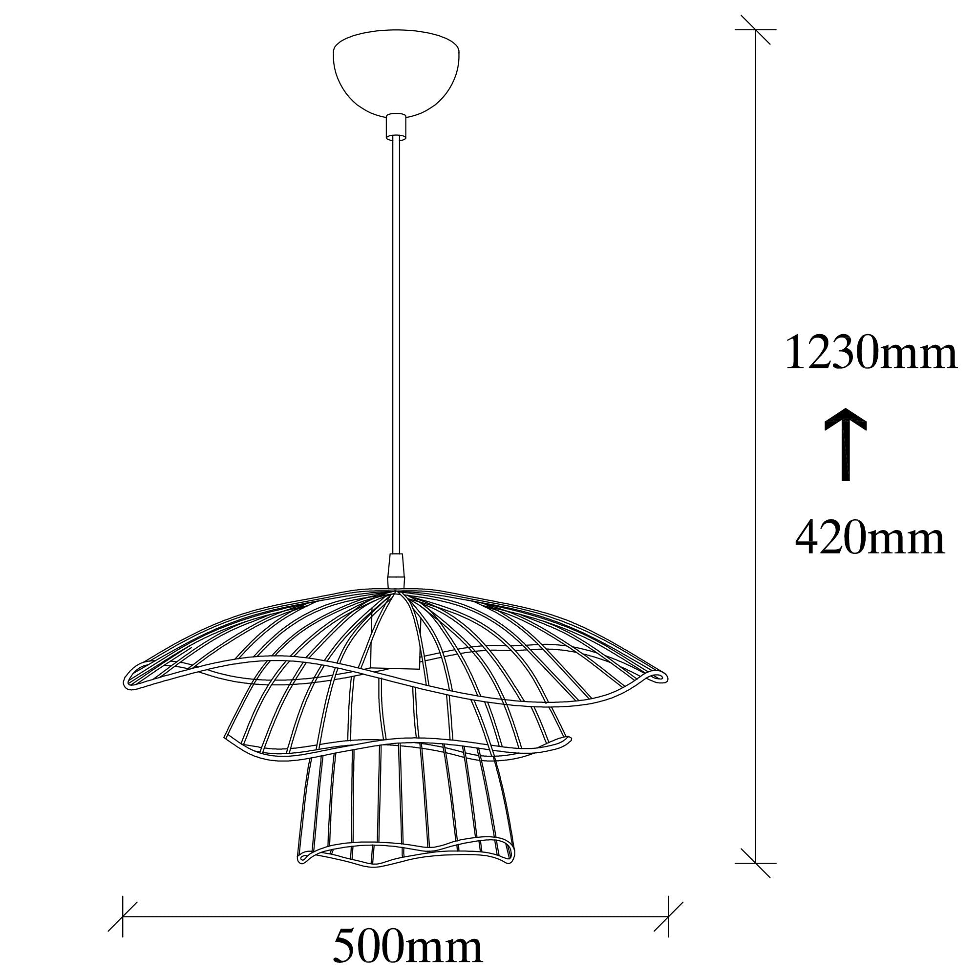 Suspension filaire fleur triplé Zocho D50cm Métal Noir