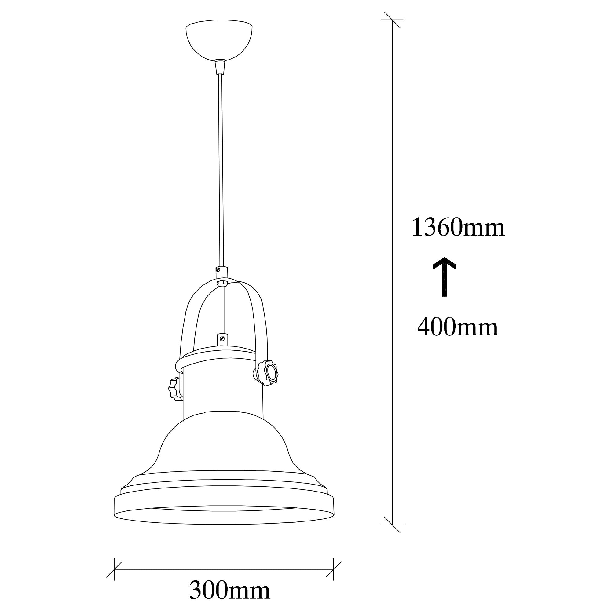 Suspension forme de clochette Zurria D30cm Métal Noir et Or