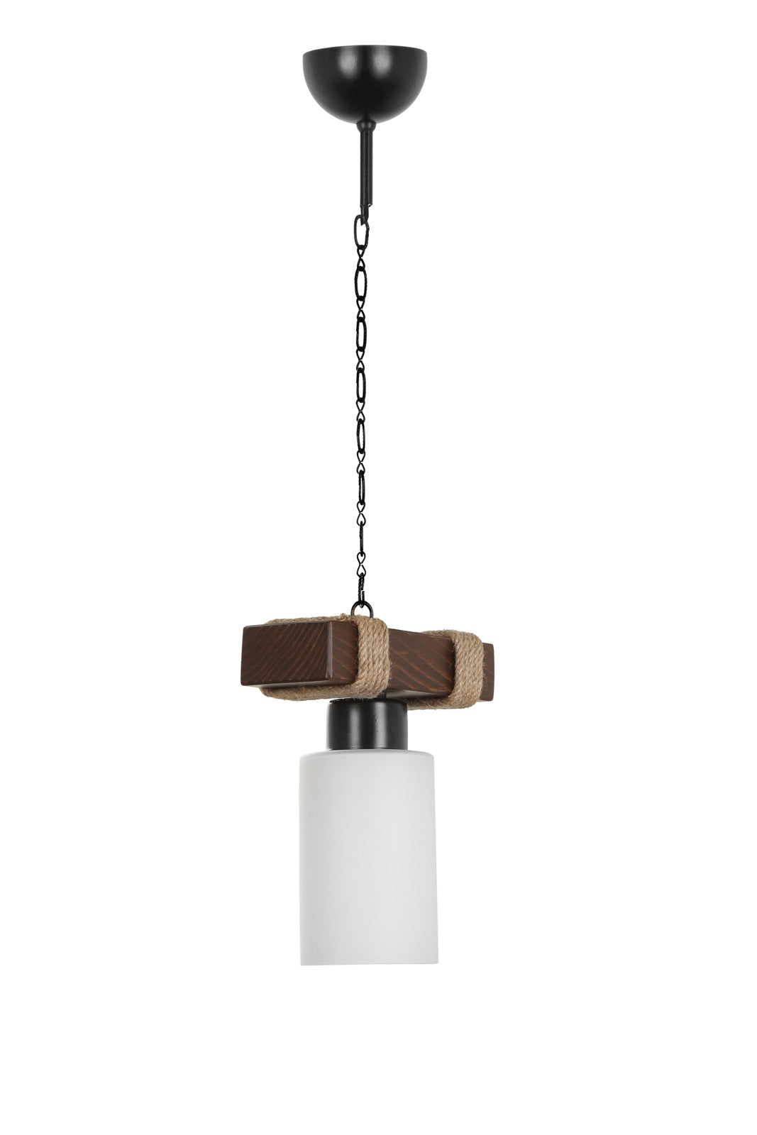 Suspension murale Elniti L20xP80cm Verre Blanc et Bois foncé