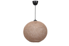 Suspension Ozcar D38cm Métal Noir et Jute Beige