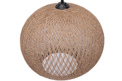 Suspension Ozcar D38cm Métal Noir et Jute Beige