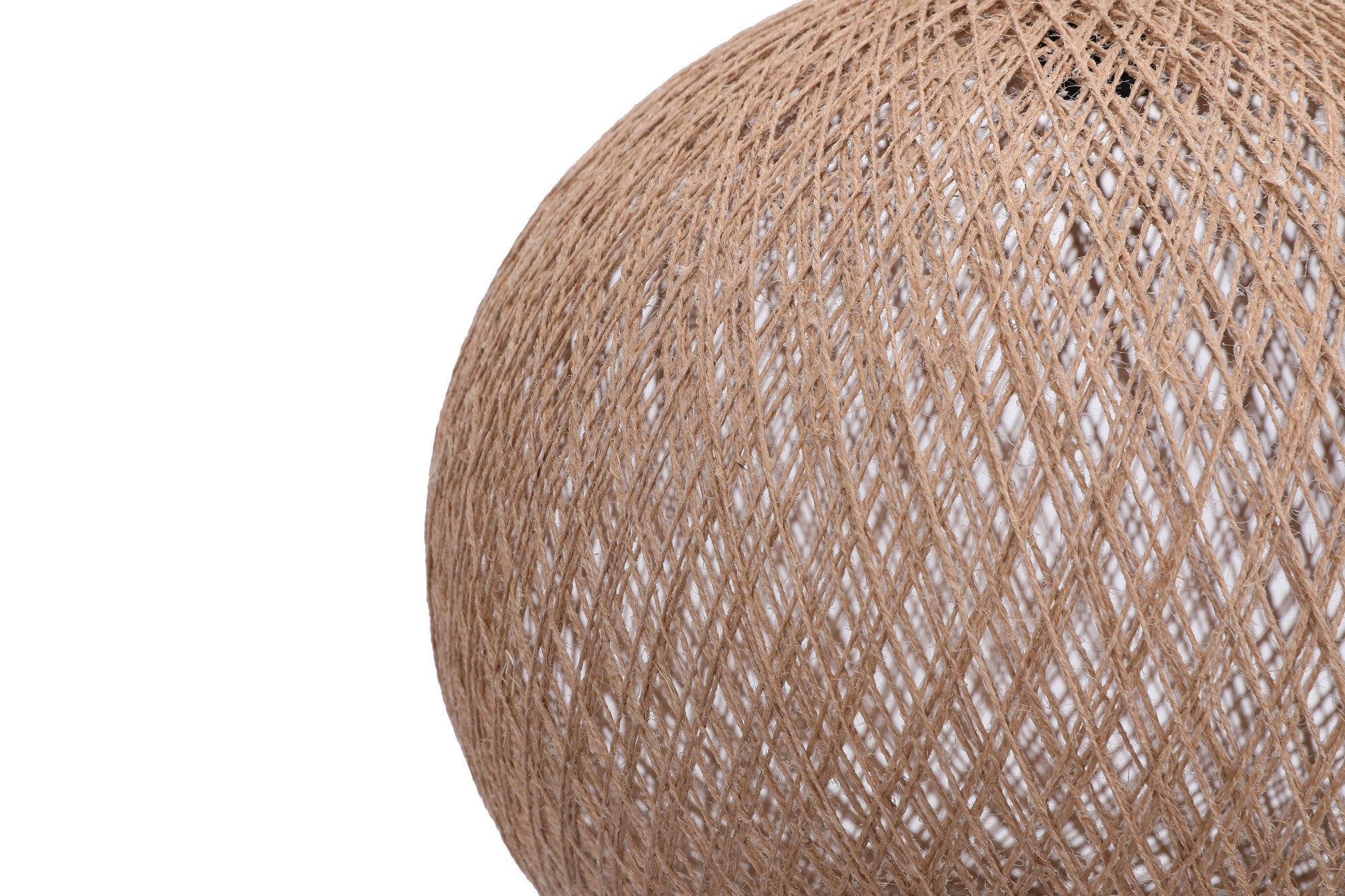 Suspension Ozcar D38cm Métal Noir et Jute Beige