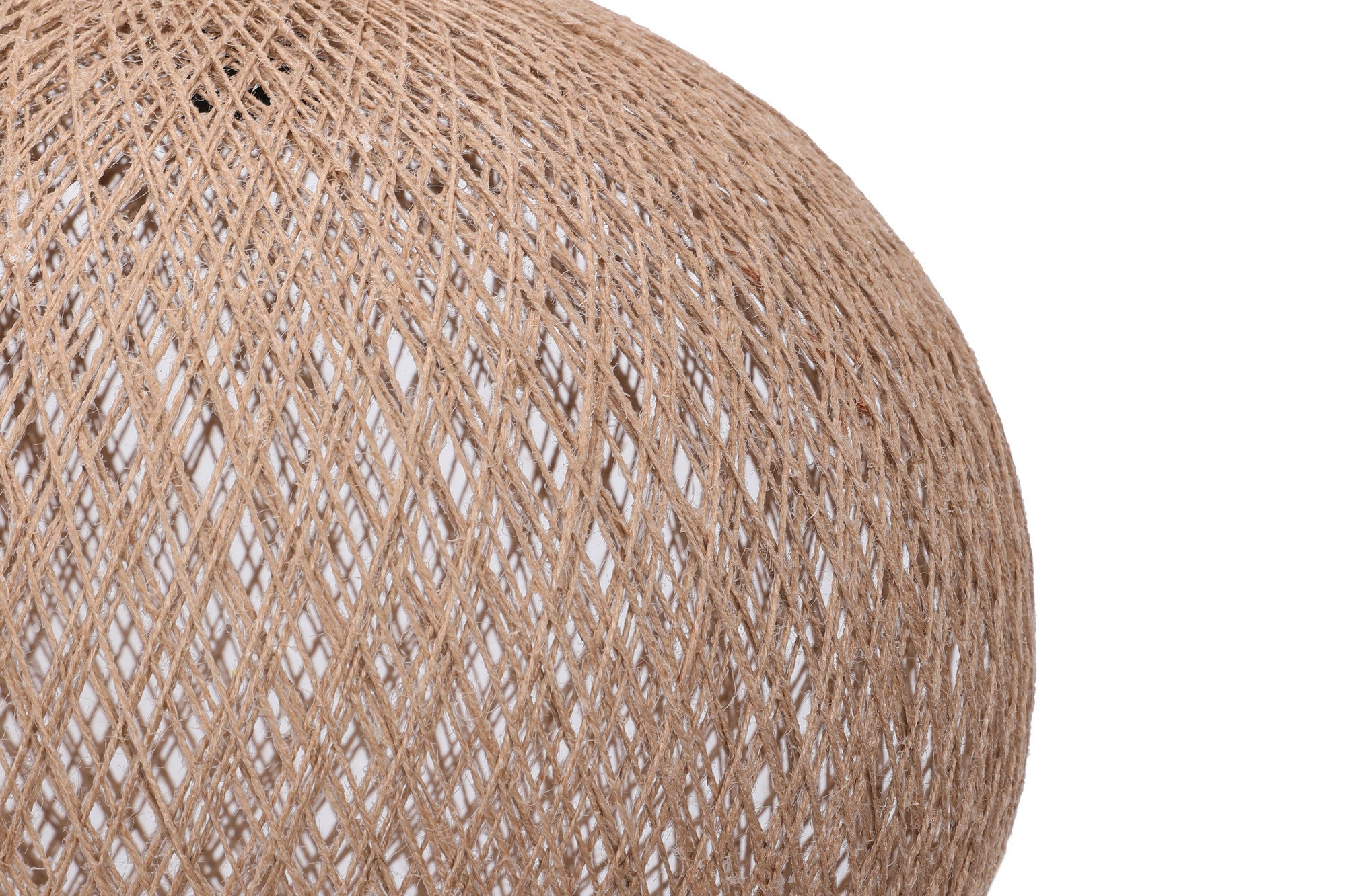 Suspension Ozcar D38cm Métal Noir et Jute Beige