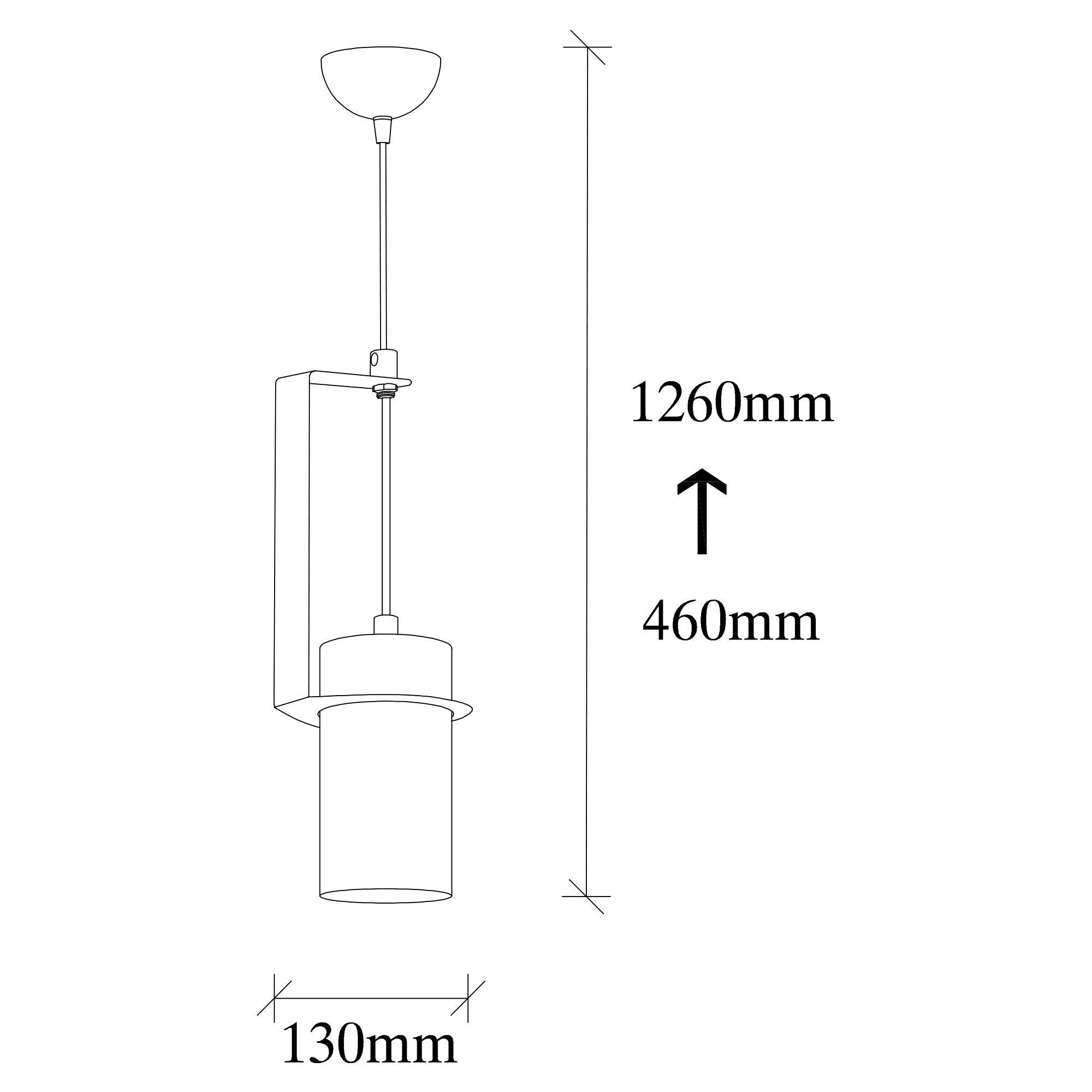 Suspension projecteur droit 1 lampe Brewster Métal Noir