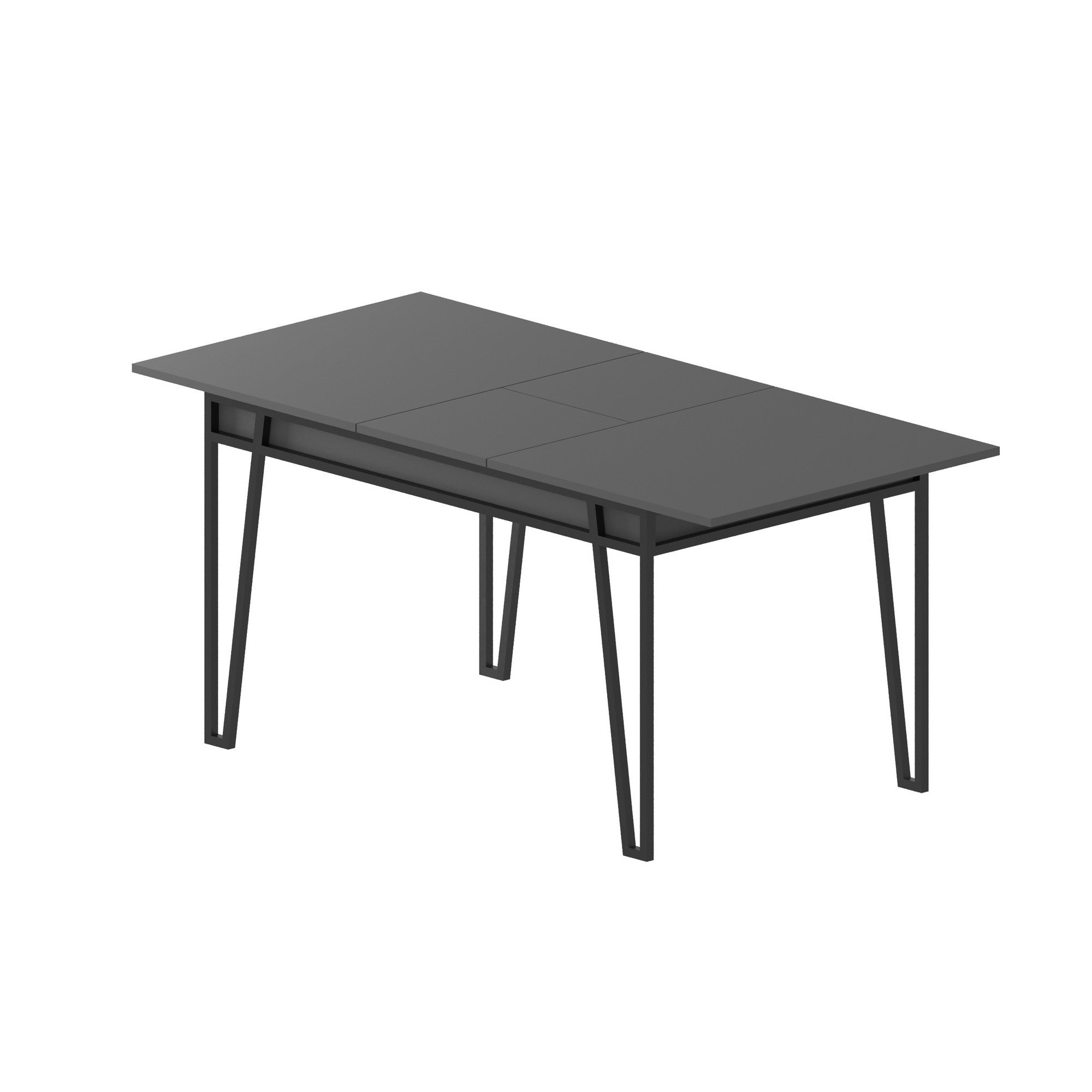 Table à manger extensible Atyps Bois Anthracite et Métal Noir