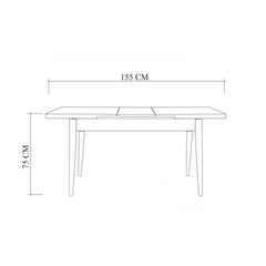 Table à manger extensible Avre Bois clair et Noir