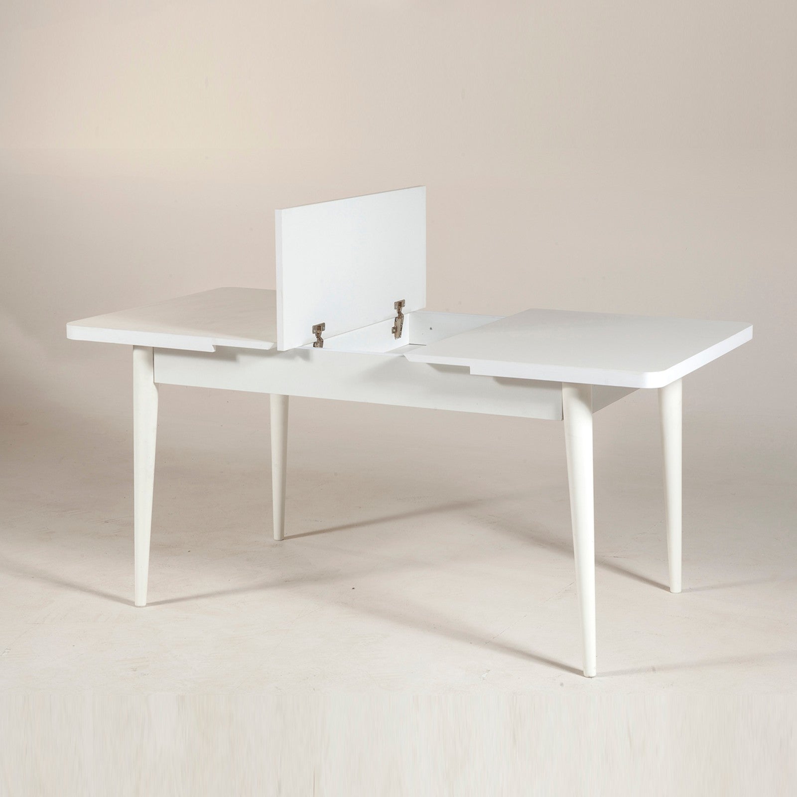 Table à manger Extensible Malva Panneau Mélaminé Blanc