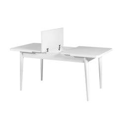 Table à manger Extensible Malva Panneau Mélaminé Blanc