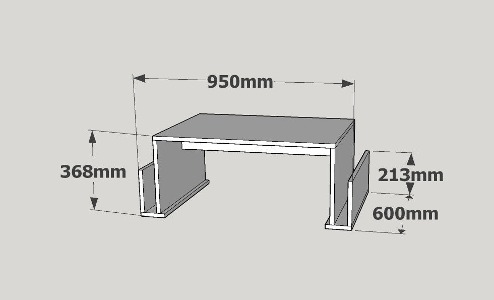 Table basse combinée porte-revues Unum Blanc