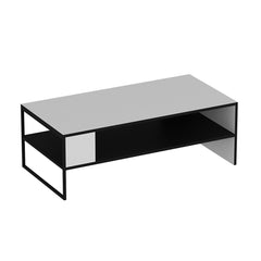 Table basse design Zlatni Métal Noir et Bois Noir et Blanc