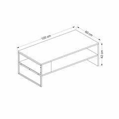 Table basse design Zlatni Métal Noir et Bois Noir et Blanc