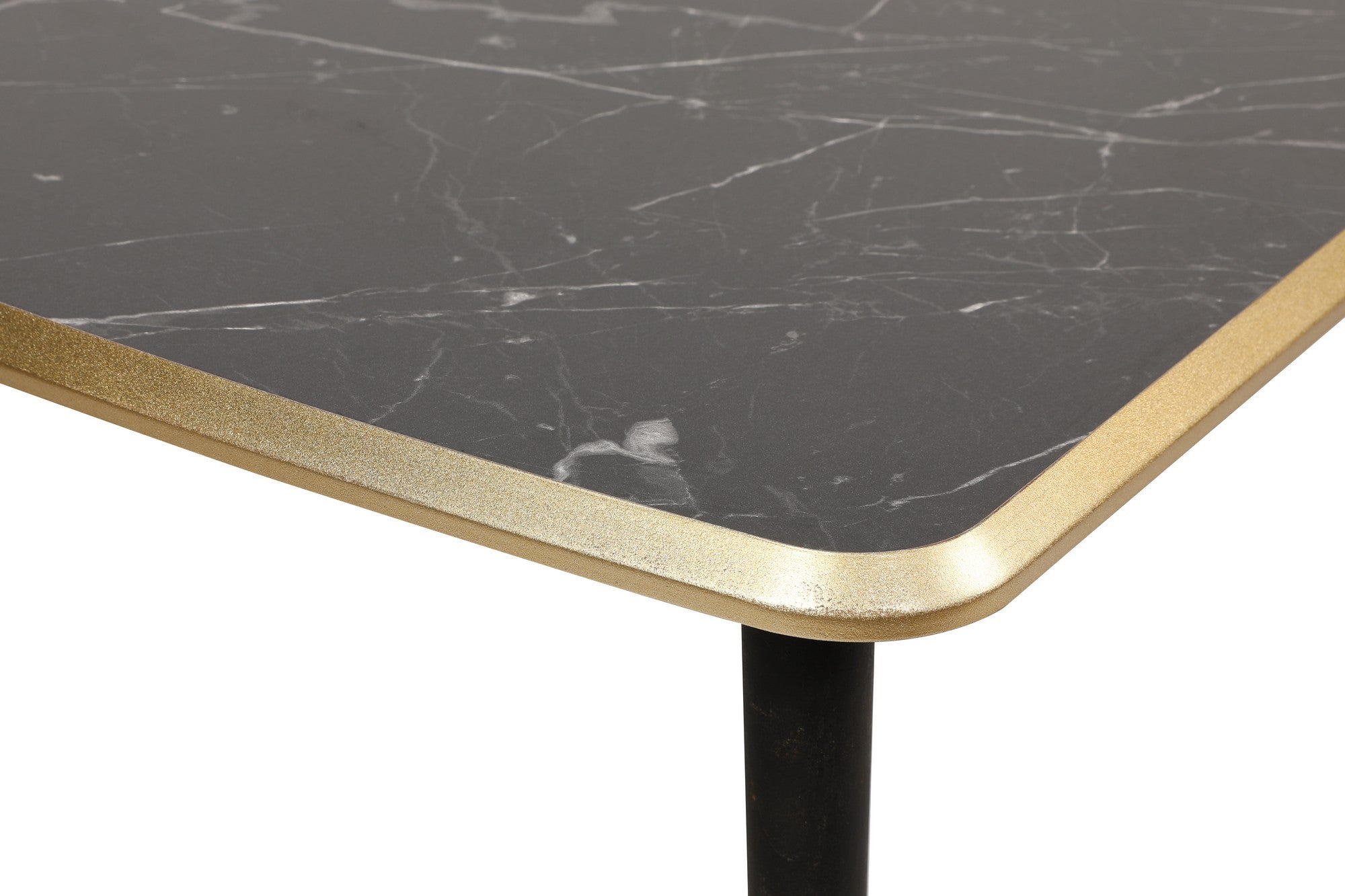 Table basse Eufebio L100cm Effet marbre Noir et Or