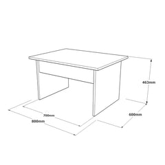 Table basse Gunko 80x60cm Bois foncén, Gris et effet béton