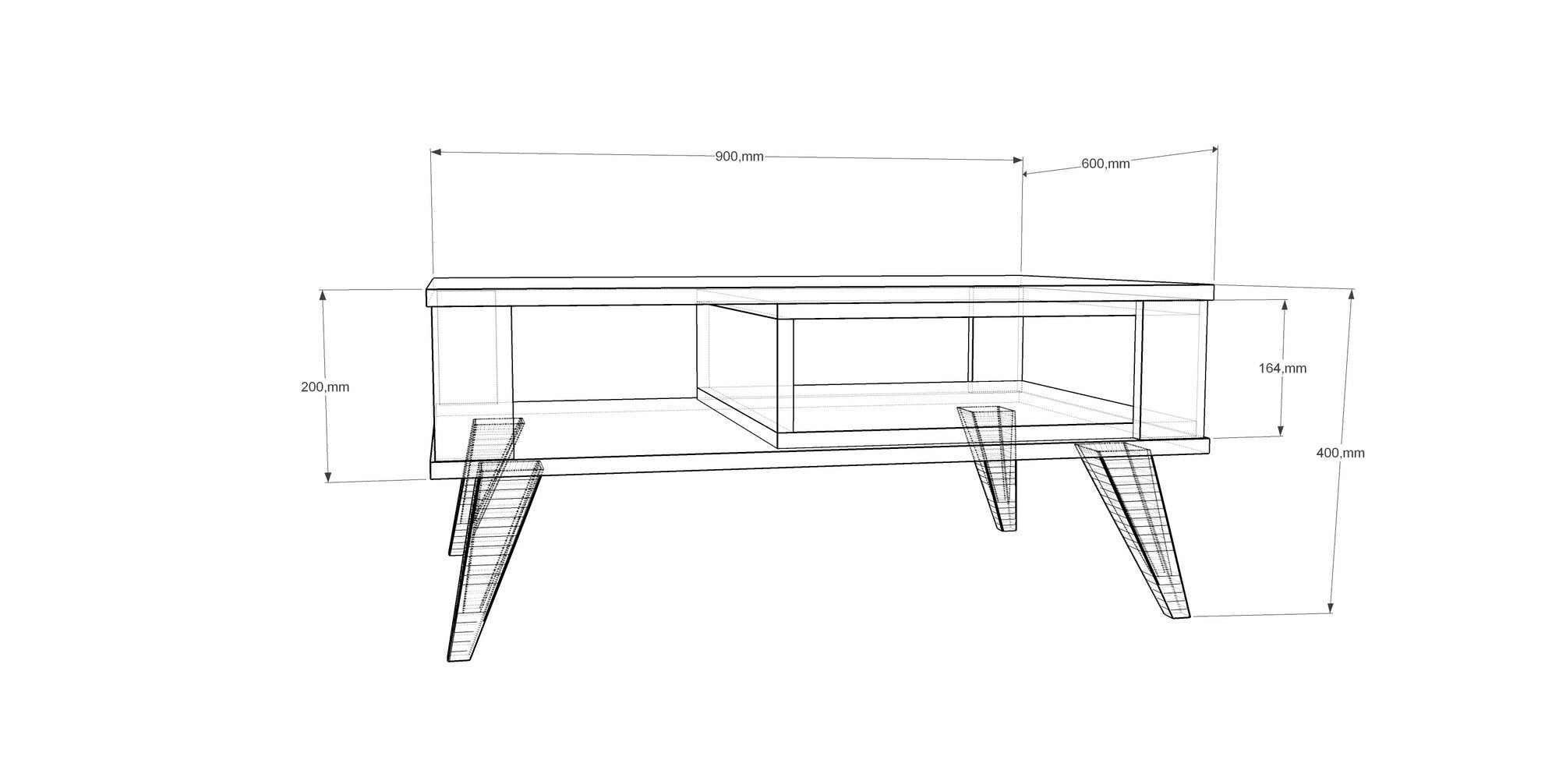 Table basse Incommodum Bois Chêne et Blanc