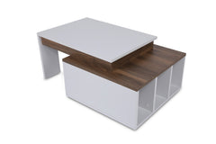 Table basse Kasbiel L90xP60cm Bois et Blanc