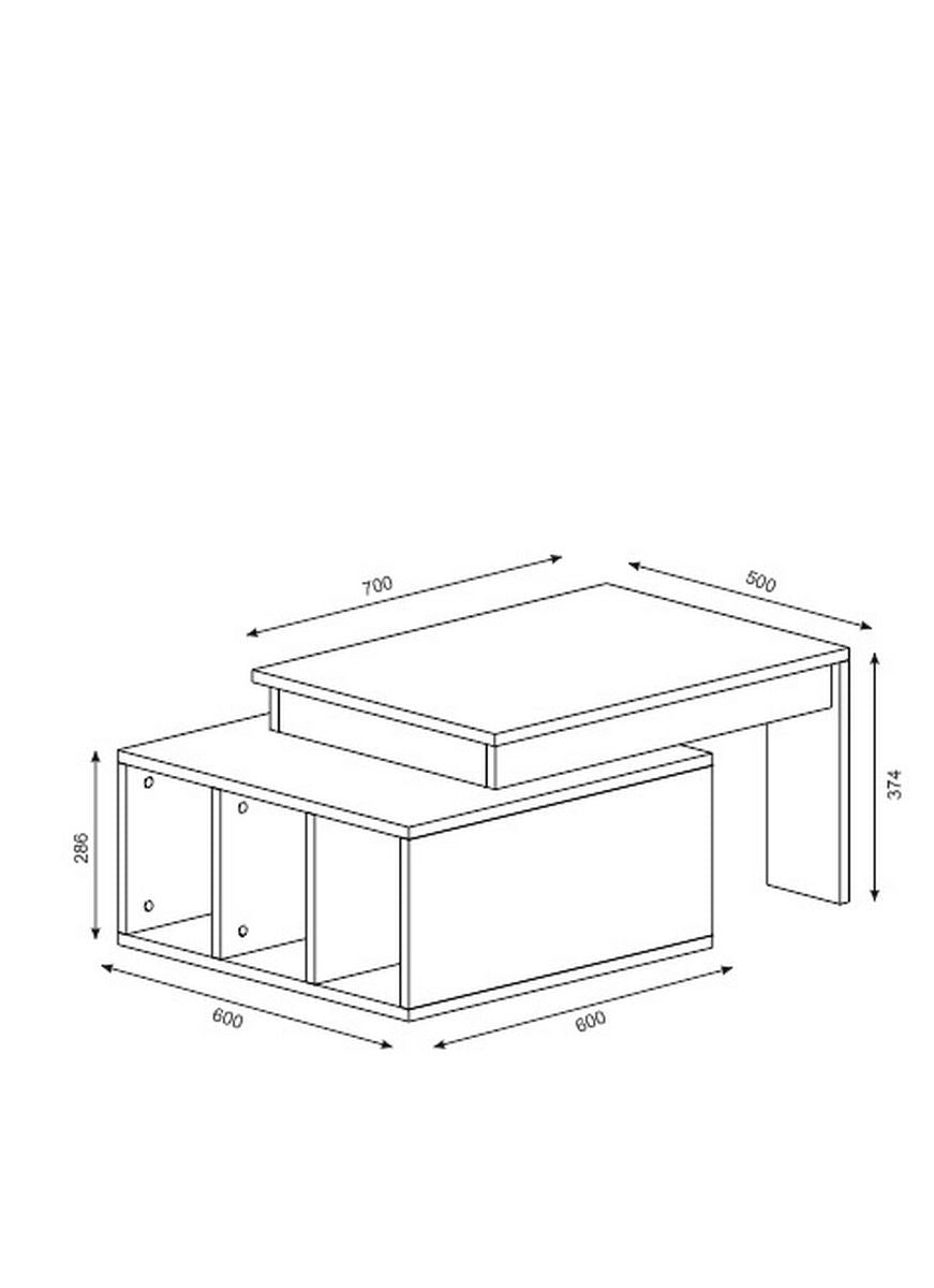 Table basse Kasbiel L90xP60cm Bois et Blanc