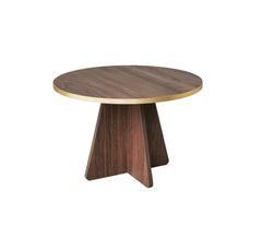 Table basse ronde Ralia D60cm Bois Marron et Or