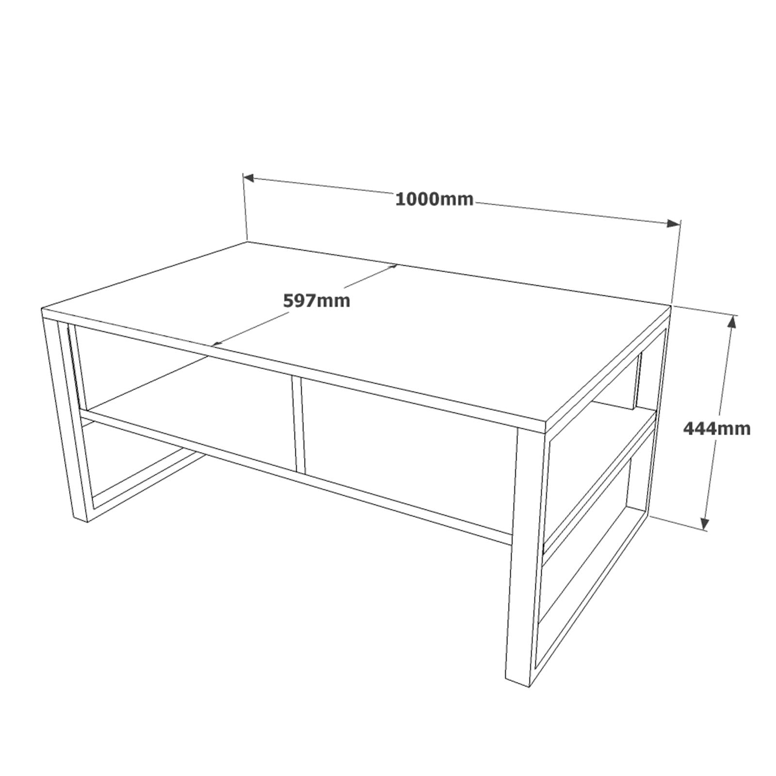 Table basse style industriel Oksana Bois clair