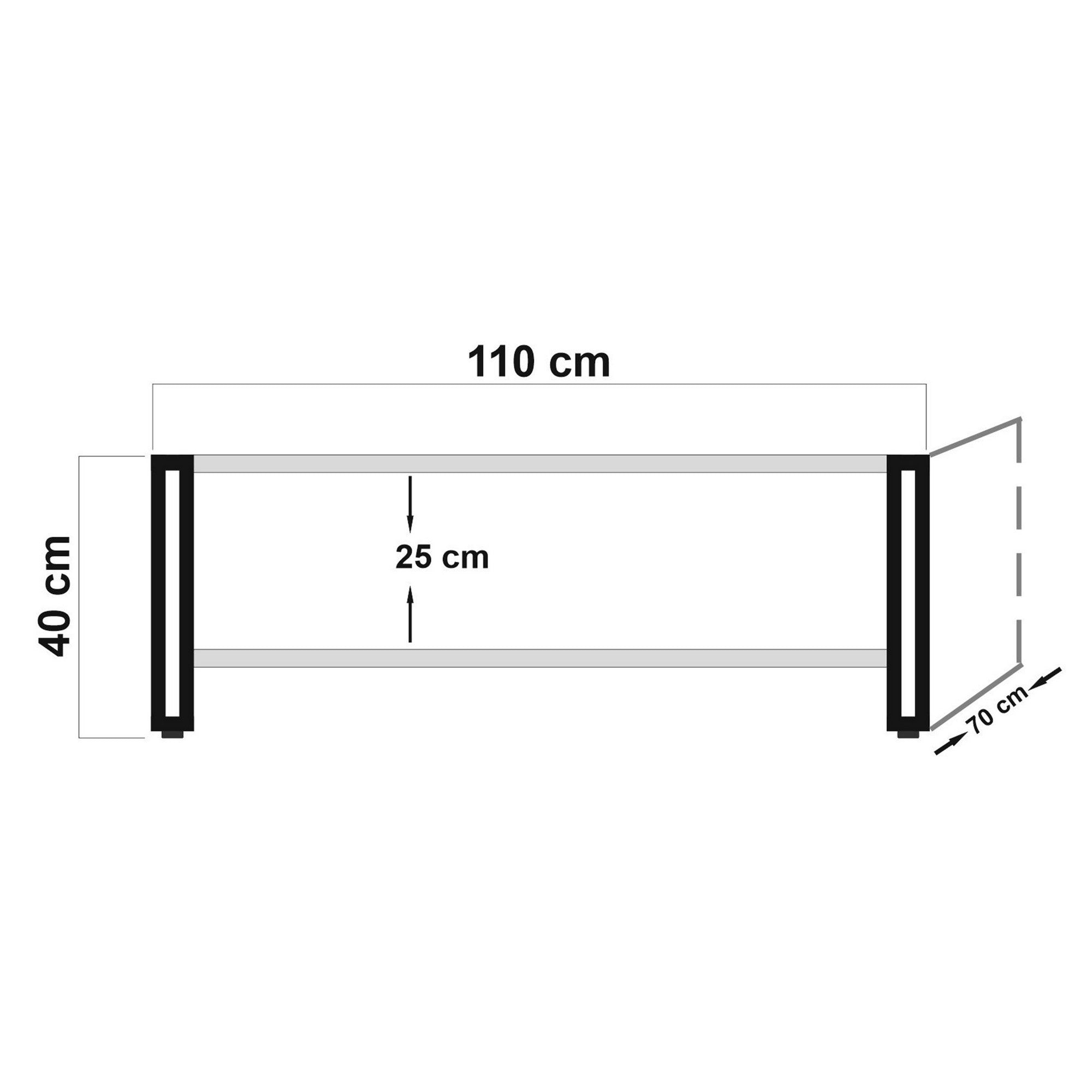 Table basse style industriel Senlid L110cm Métal Noir et Bois Naturel