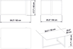 Table basse Usiel L92xP64cm Métal Or et Bois Effet marbre Blanc