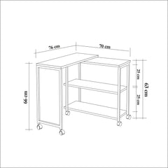 Table d'appointe modulable Sarra Bois clair et Métal Noir