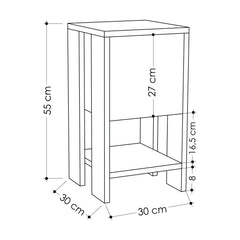 Table de chevet 1 porte Dawson H55cm Bois Anthracite