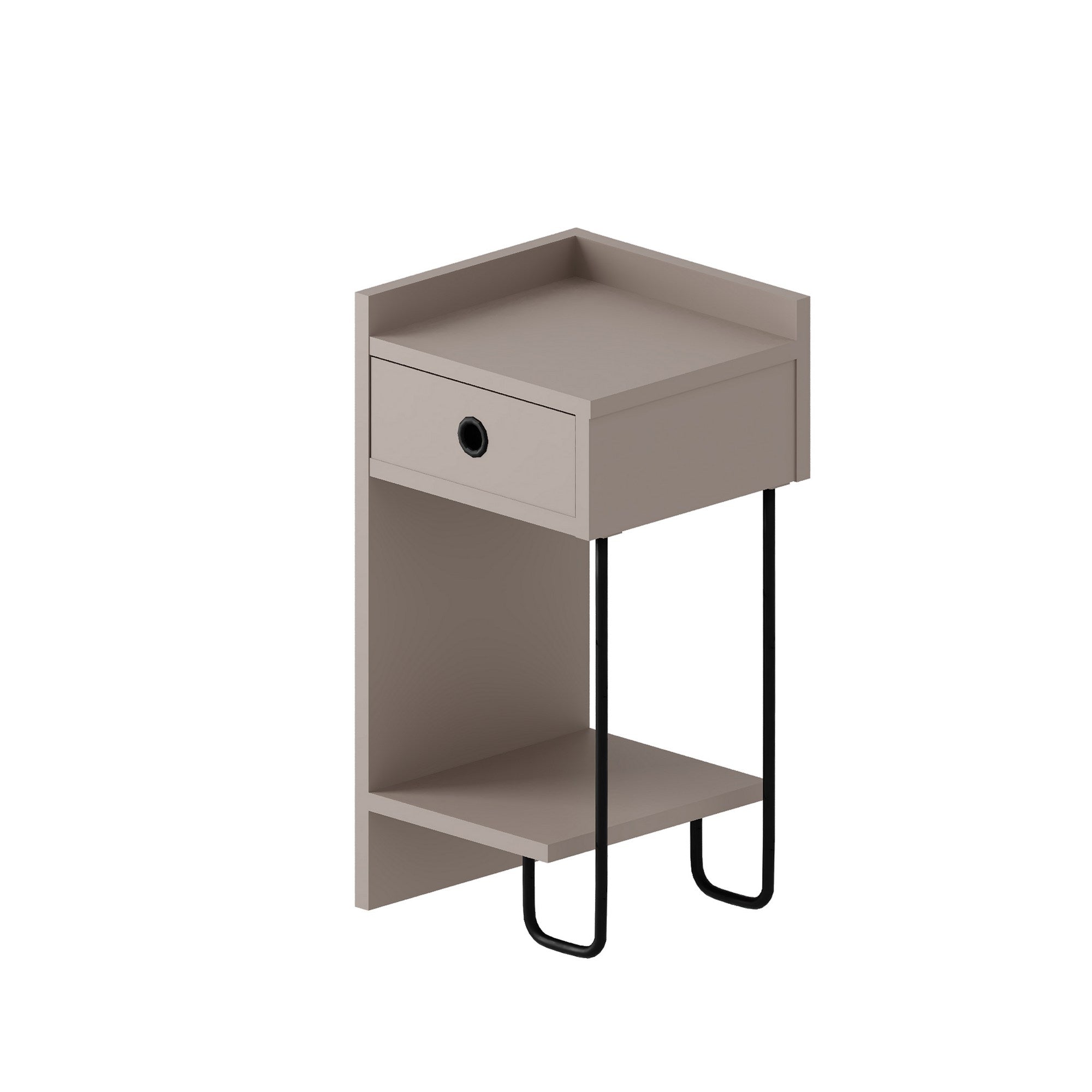 Table de chevet côté gauche Naudet H60cm Moka